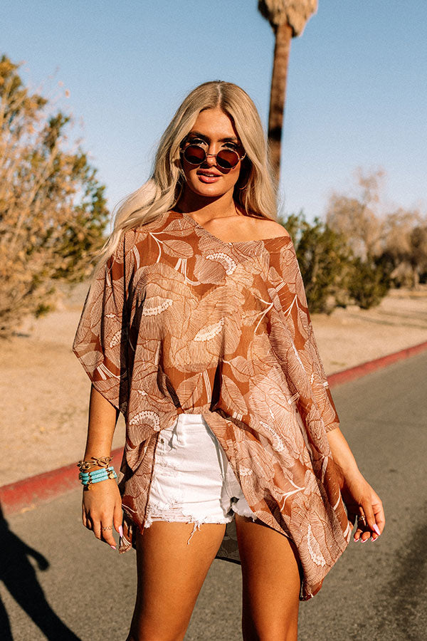 Beach Hustle Shift Tunic In Brown-Beginning Fashion