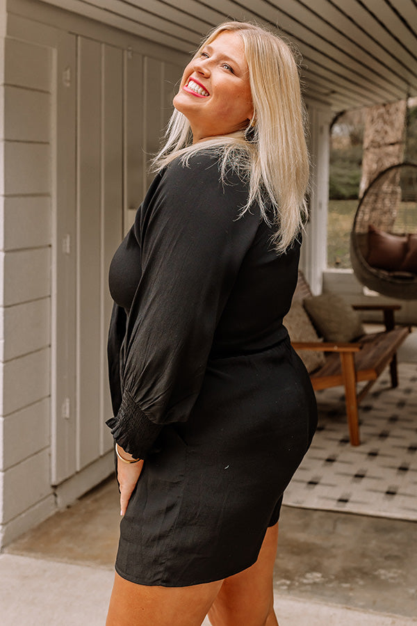 Cali Weekend Front Tie Romper In Black Curves-Beginning Fashion