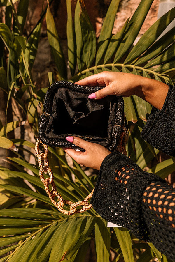 Barrier Reef Woven Purse In Black-Beginning Fashion