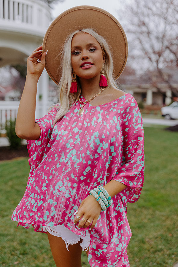 Beach Hustle Shift Tunic In Hot Pink-Beginning Fashion