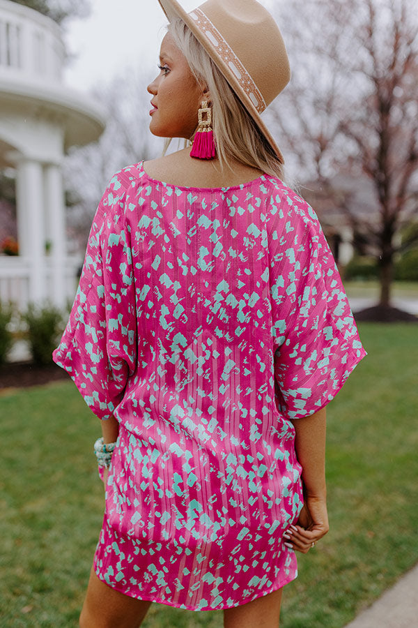 Beach Hustle Shift Tunic In Hot Pink-Beginning Fashion