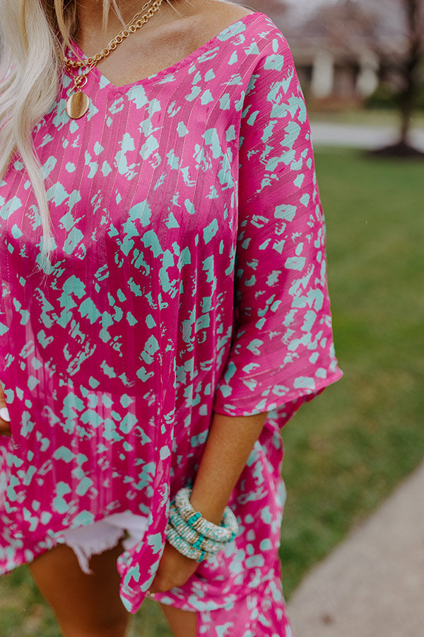 Beach Hustle Shift Tunic In Hot Pink-Beginning Fashion