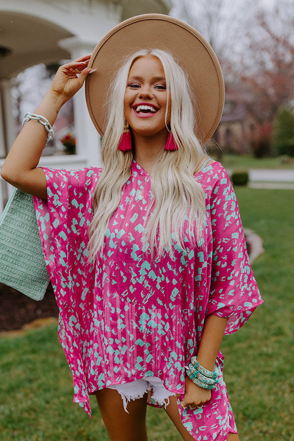 Beach Hustle Shift Tunic In Hot Pink-Beginning Fashion