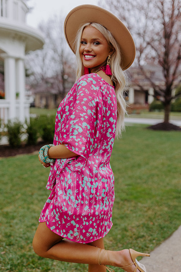 Beach Hustle Shift Tunic In Hot Pink-Beginning Fashion