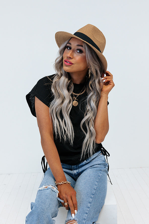 Arizona Sunset Raffia Fedora In Tan-Beginning Fashion