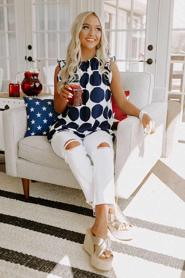 Brunch And Go Shift Top In Navy-Beginning Fashion