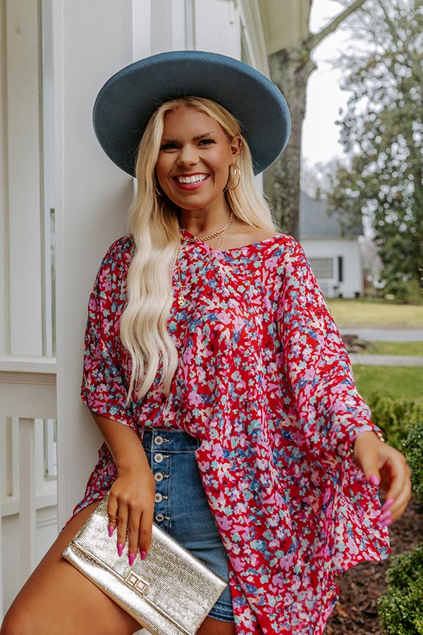 Beach Hustle Shift Tunic In Red Curves-Beginning Fashion