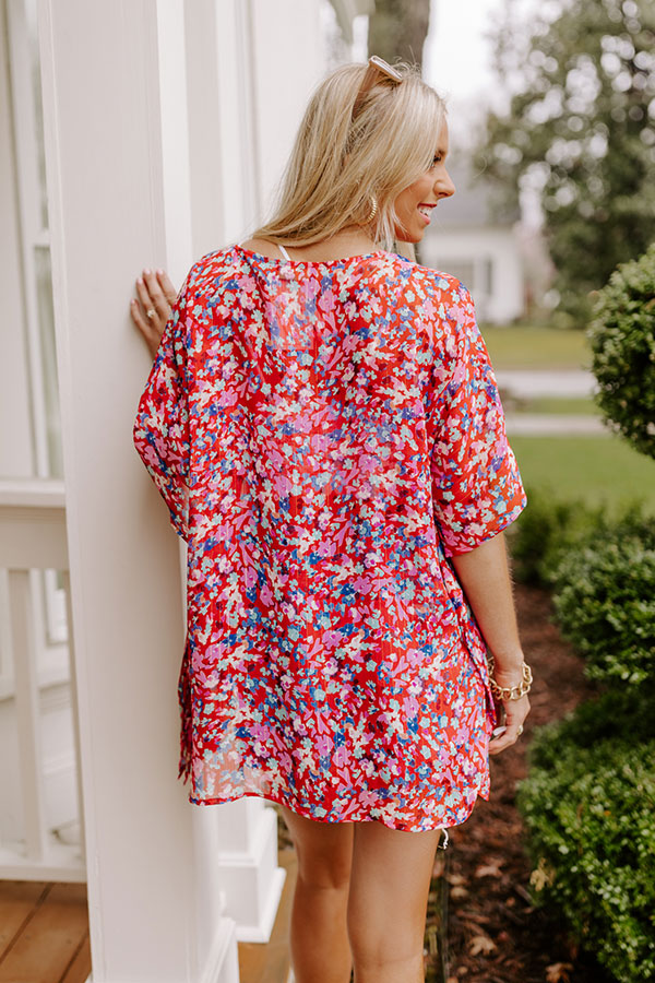 Beach Hustle Shift Tunic In Red-Beginning Fashion