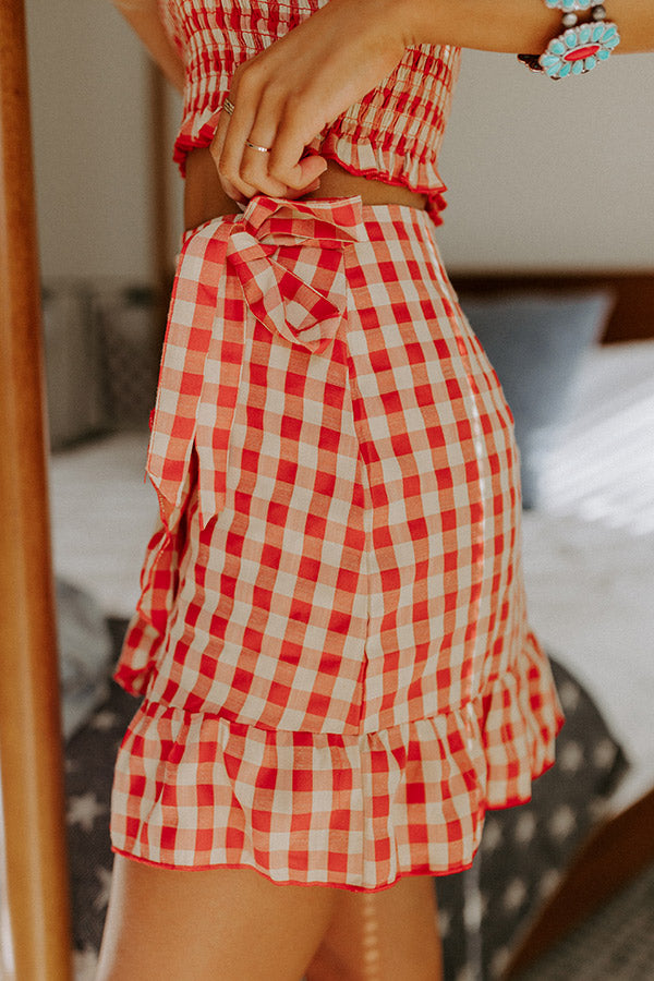 Hey, Firecracker Gingham Skirt-Beginning Fashion