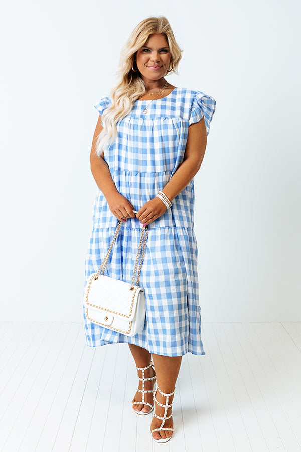 Fun Details Gingham Midi Curves-Beginning Fashion