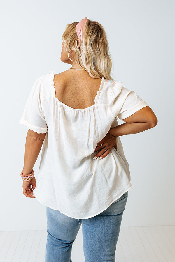 Brighton Getaway Shift Top In Cream Curves-Beginning Fashion