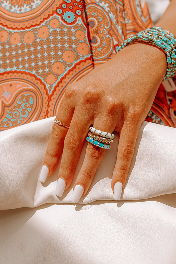 First Class Pass Ring Set in Blue-Beginning Fashion