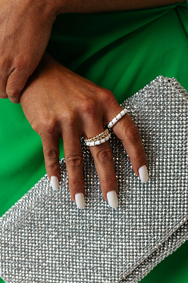 First Class Pass Ring Set in White-Beginning Fashion