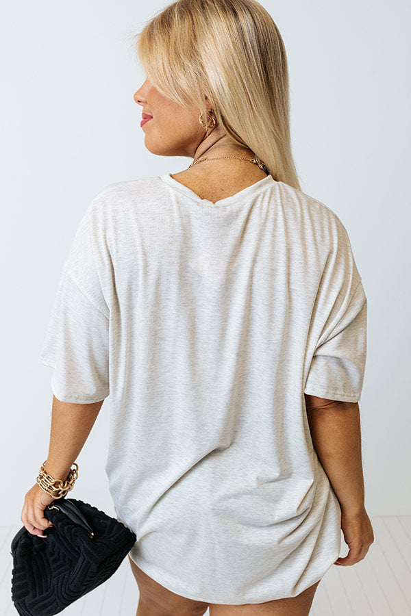 Fun And Done Shift Tee In Stone Curves-Beginning Fashion