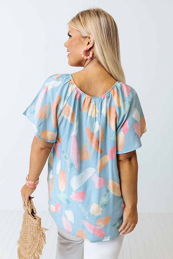 Getting Cuter Shift Top In Sky Blue Curves-Beginning Fashion