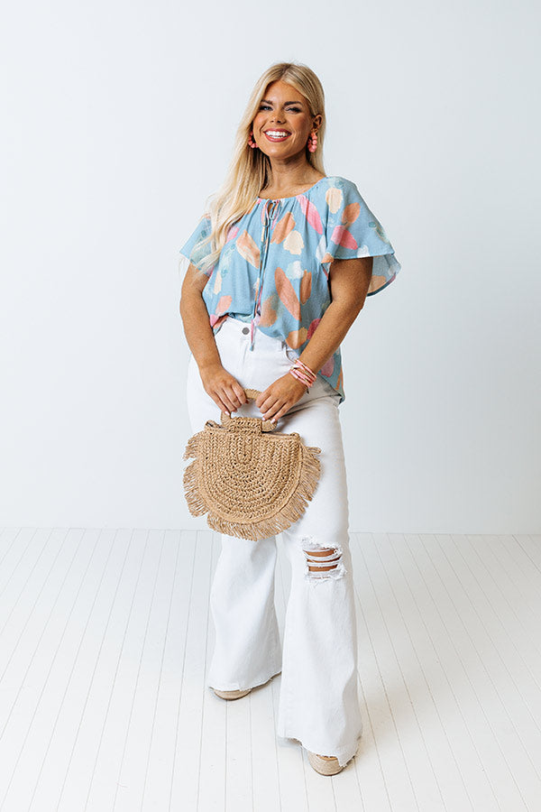 Getting Cuter Shift Top In Sky Blue Curves-Beginning Fashion