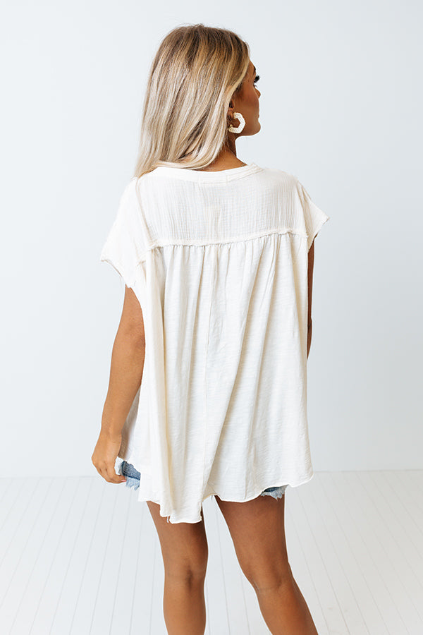 Getting Comfortable Shift Top In Cream-Beginning Fashion