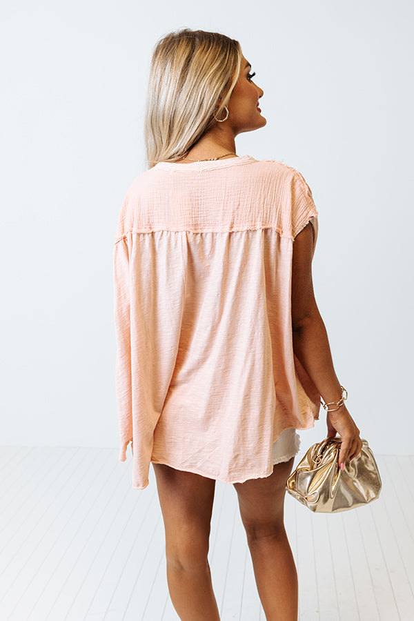 Getting Comfortable Shift Top In Peach-Beginning Fashion