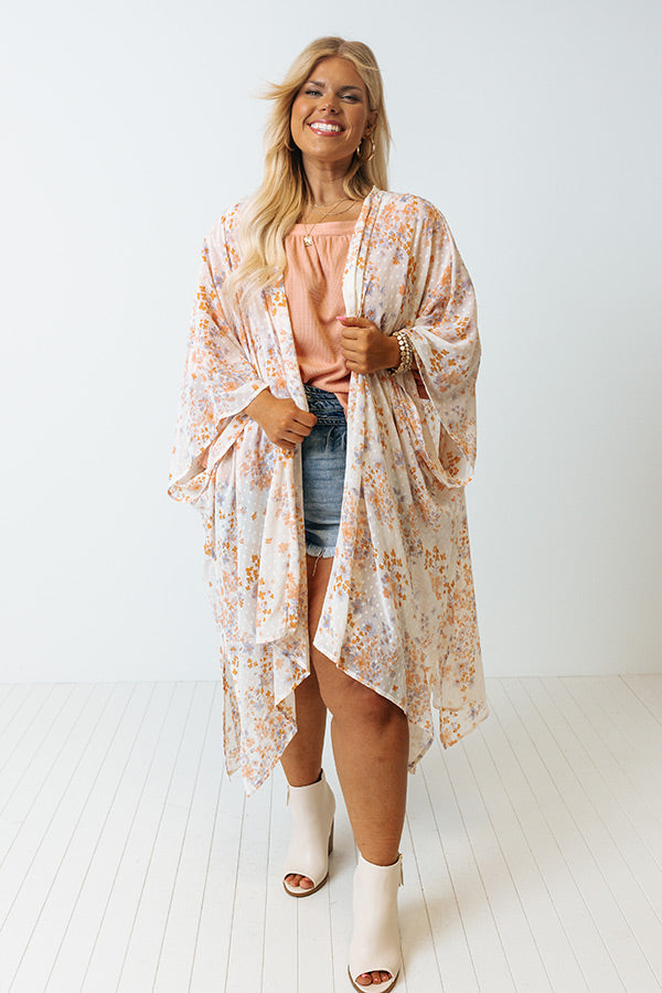 Bay Breeze Beauty Floral Overlay In Ivory Curves-Beginning Fashion