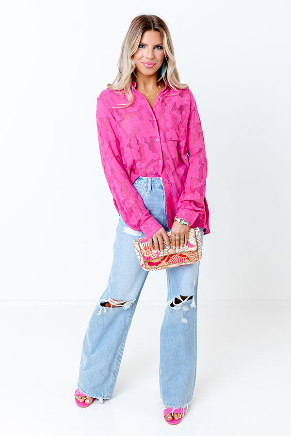 Brag On You Button Up In Pink-Beginning Fashion