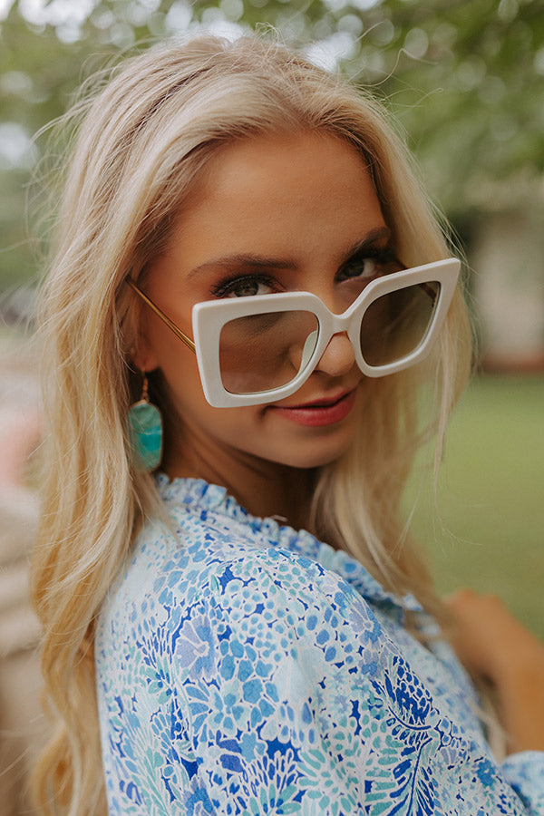 Drawn To The Beach Sunnies In Ivory-Beginning Fashion