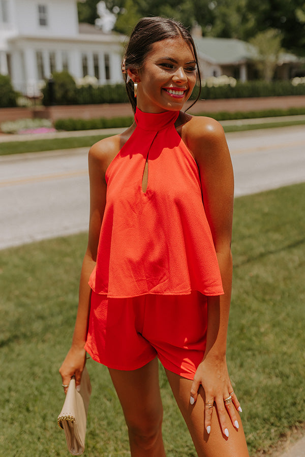 Dare To Indulge Romper In Red-Beginning Fashion