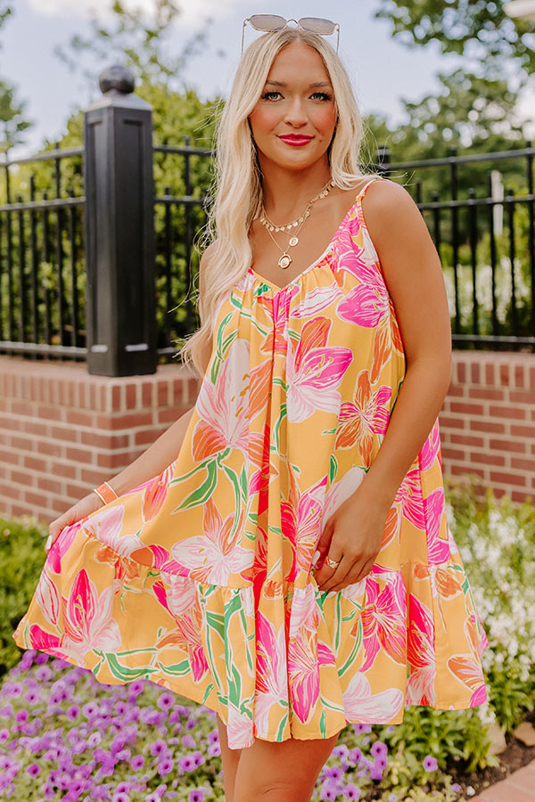 Beach Tripping Floral Shift Dress-Beginning Fashion