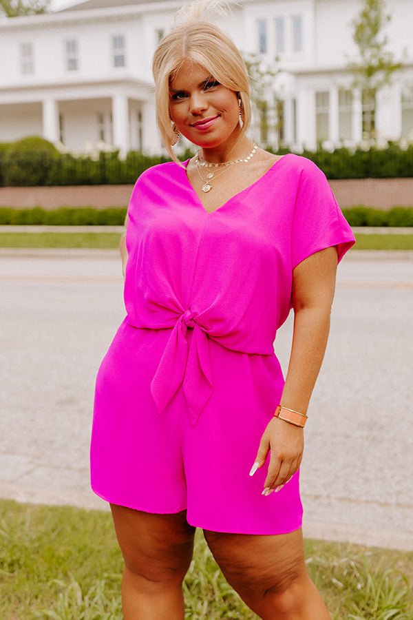 Classy And Confident Romper In Fuchsia Curves-Beginning Fashion