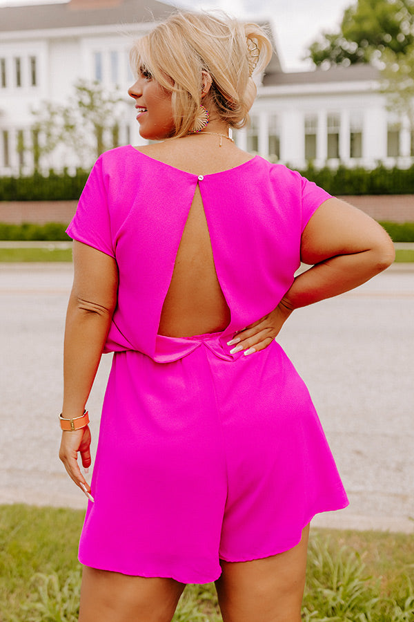 Classy And Confident Romper In Fuchsia Curves-Beginning Fashion