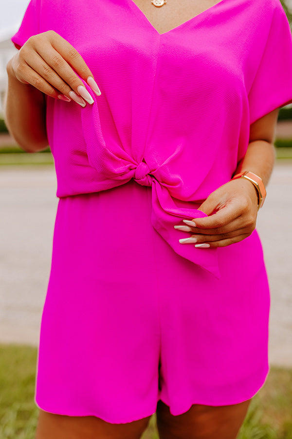 Classy And Confident Romper In Fuchsia Curves-Beginning Fashion