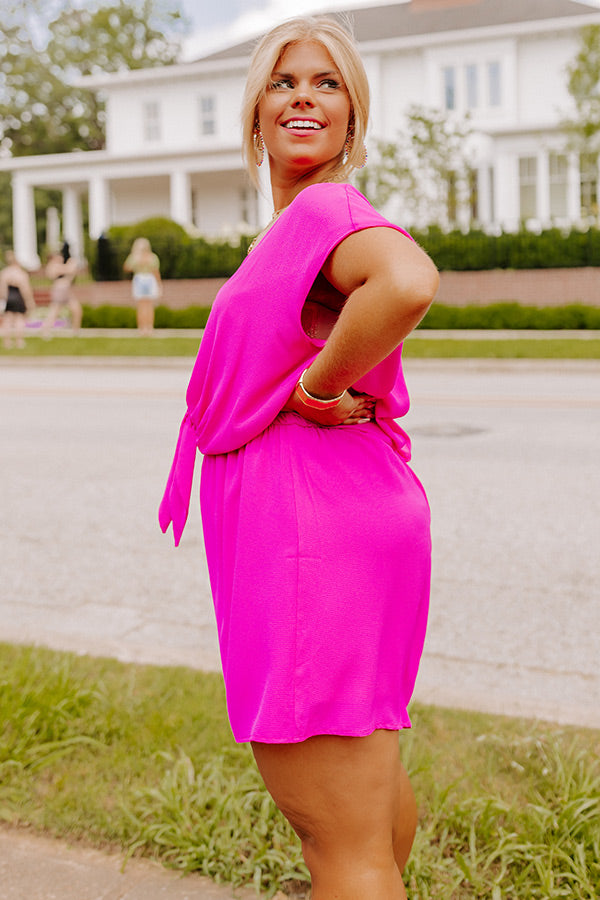 Classy And Confident Romper In Fuchsia Curves-Beginning Fashion
