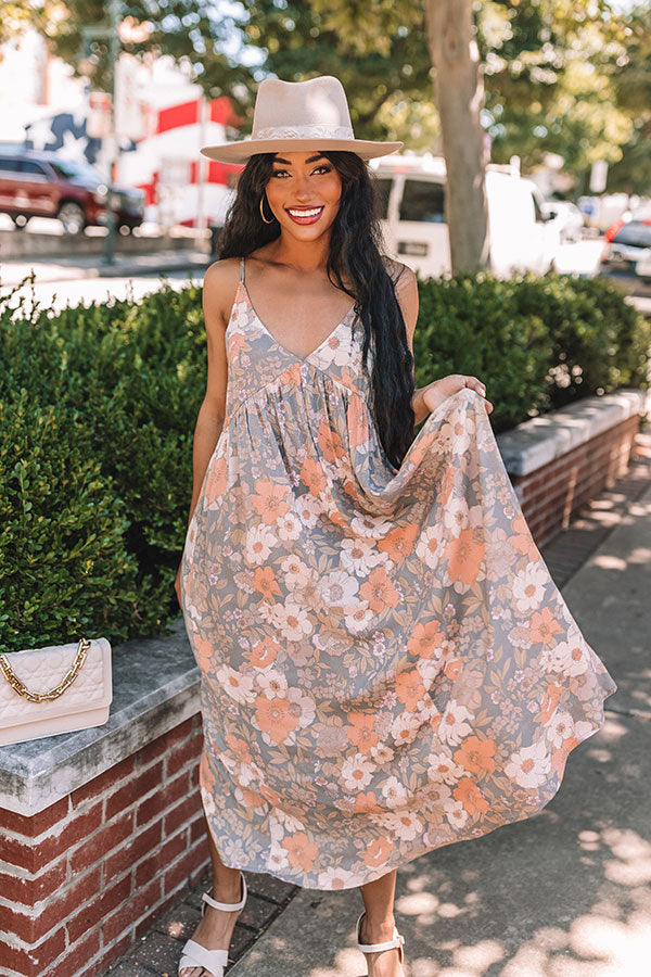Fresh Take Floral Maxi in Grey-Beginning Fashion