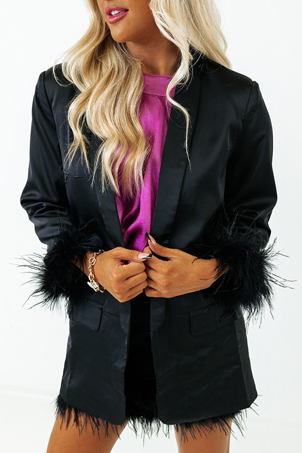 Book It Satin Blazer-Beginning Fashion