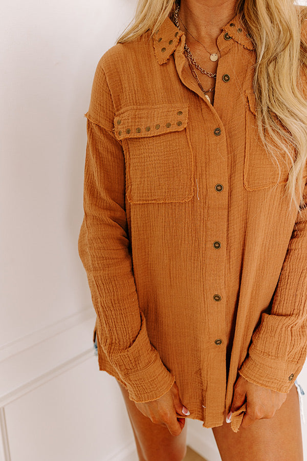 Cold Brew Babe Button Up in Iced Mocha-Beginning Fashion