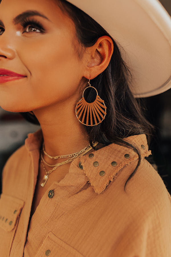 Country Chic Earrings In Camel-Beginning Fashion