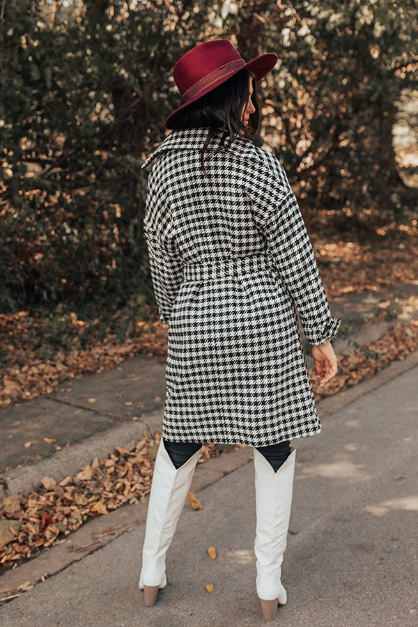 Cozy And Kind Houndstooth Coat-Beginning Fashion