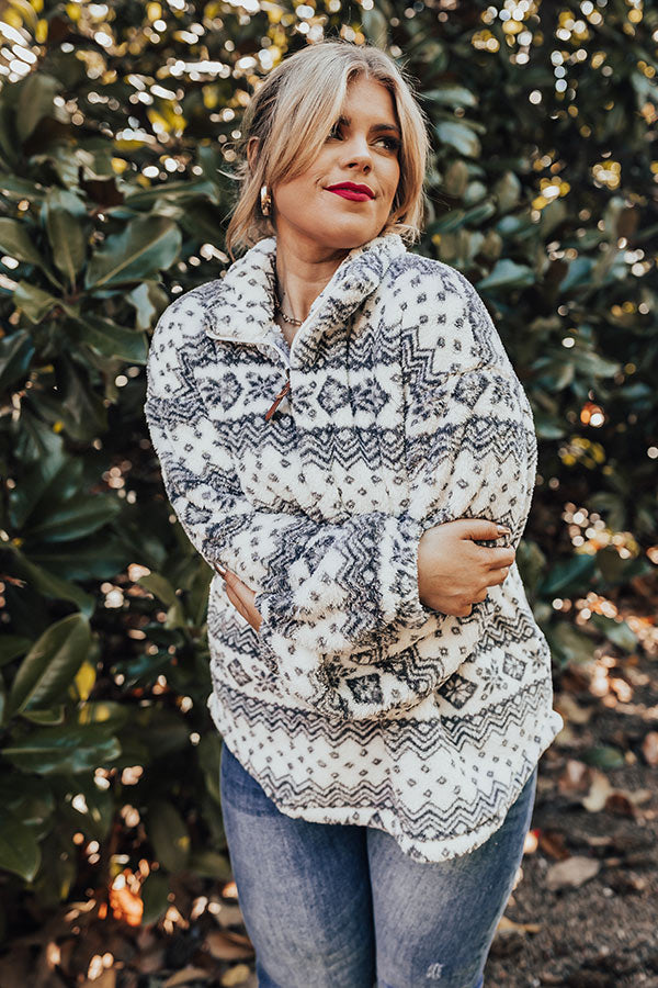 Bring The Cocoa Sherpa Pullover Curves-Beginning Fashion