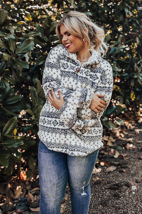 Bring The Cocoa Sherpa Pullover Curves-Beginning Fashion