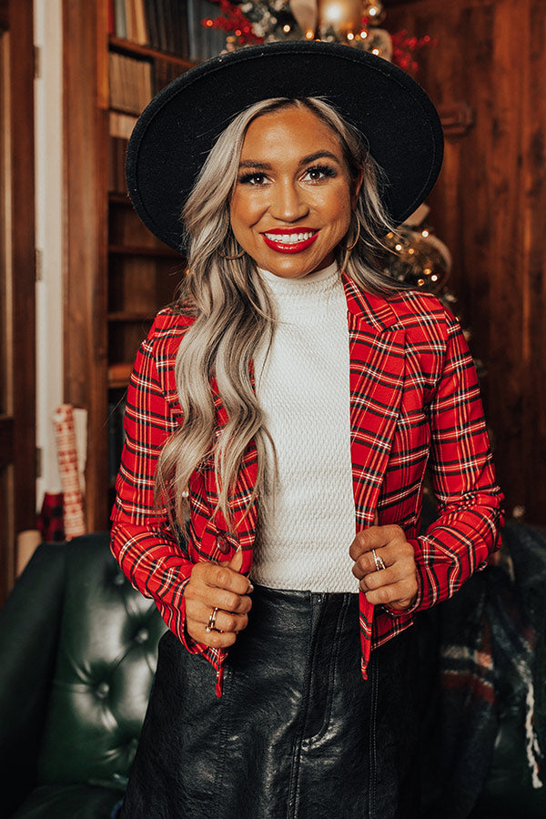 Endless Cheer Plaid Blazer-Beginning Fashion