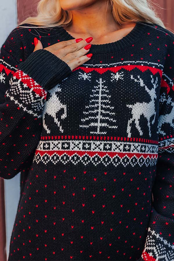 Cocoa Bomb Sweater Dress-Beginning Fashion