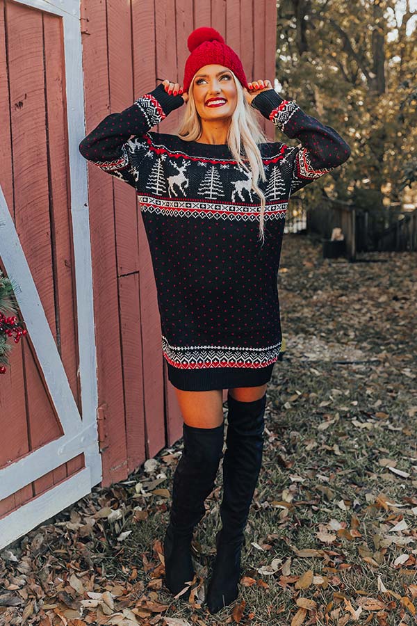 Cocoa Bomb Sweater Dress-Beginning Fashion