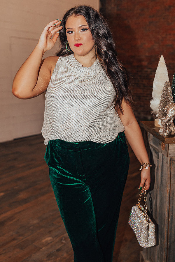Beyond Romance Sequin Top In Champagne Curves-Beginning Fashion
