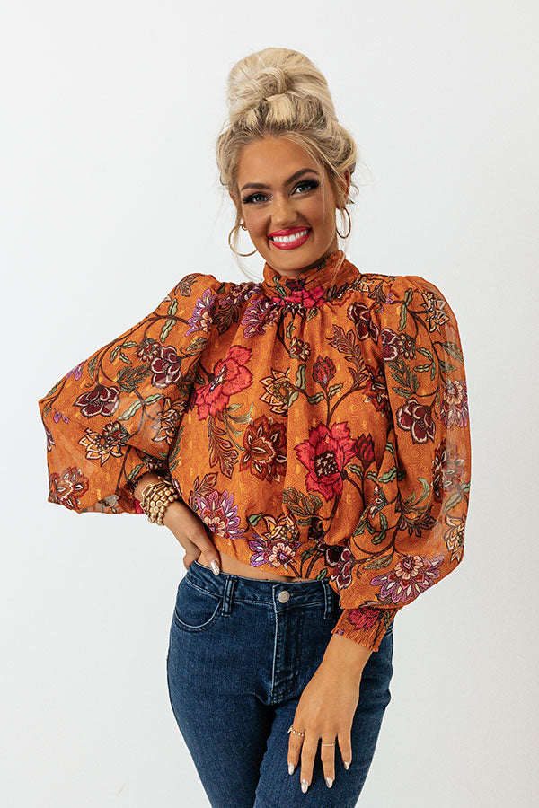 Feeling Sentimental Top In Rust-Beginning Fashion