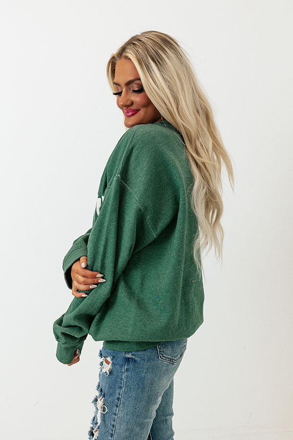 Beverly Hills Graphic Sweatshirt in Hunter Green-Beginning Fashion