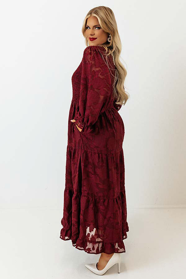 Feeling Sentimental Smocked Midi Curves-Beginning Fashion
