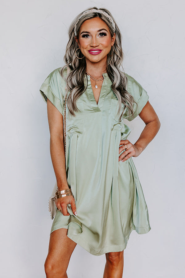 Enjoy The Daylight Shift Dress In Sage-Beginning Fashion