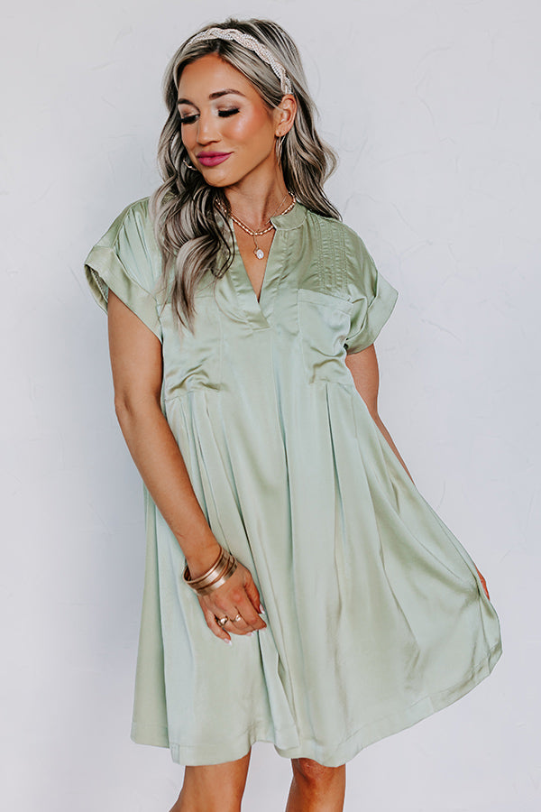 Enjoy The Daylight Shift Dress In Sage-Beginning Fashion