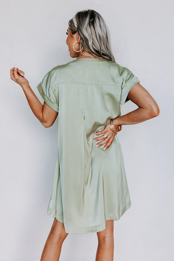 Enjoy The Daylight Shift Dress In Sage-Beginning Fashion