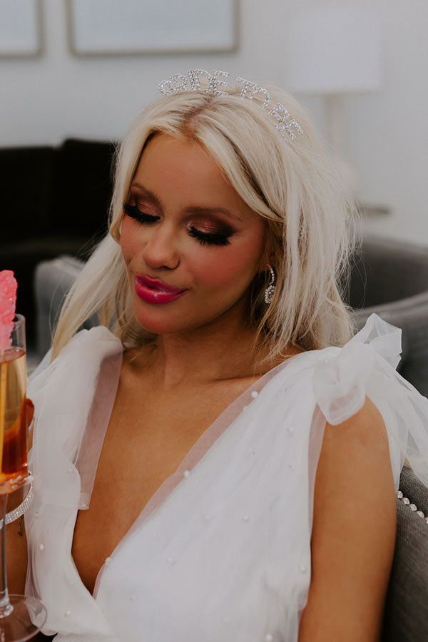 Bride To Be Rhinestone Headband In Silver-Beginning Fashion