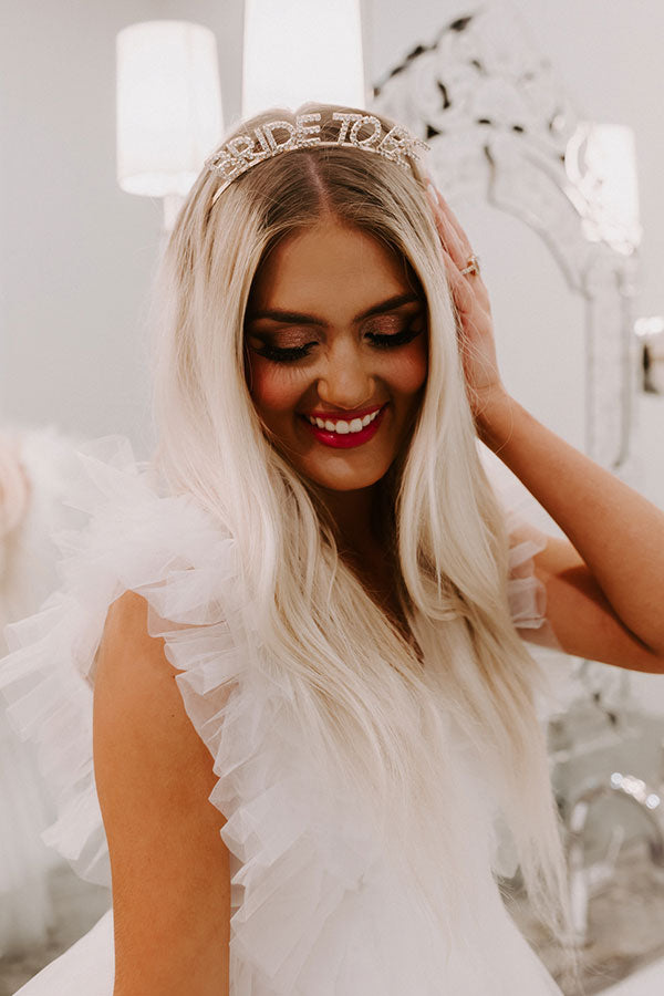 Bride To Be Rhinestone Headband In Gold-Beginning Fashion